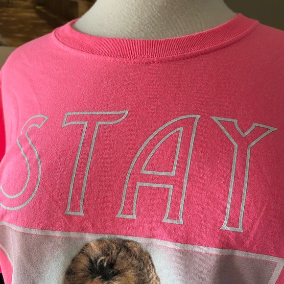 Tha Golden Girls STAY CLASSY tee, bright pink, short sleeve size Medium 50/50 - Picture 5 of 6